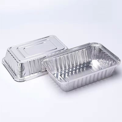 Container Box Tray Couvercle en aluminium Rectangle Container en feuille d'aluminium de voyage