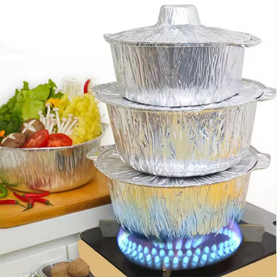 Pique-nique pots en papier d'aluminium à emporter Pans jetables en papier d'étain avec couvercles
