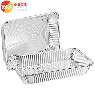 Boîte d'emballage en papier d'aluminium jetable rectangulaire, cuvette à pizza, table à vapeur avec couvercle