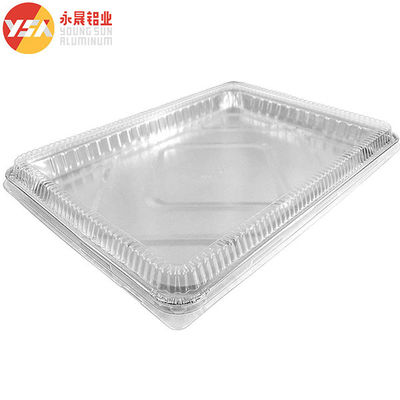 Emballage alimentaire en papier d'aluminium plateau en papier d'aluminium Rectangle argenté en PET accepté