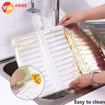 Écran anti-éclaboussures d'huile pliable en feuille d'aluminium pour cuisinière