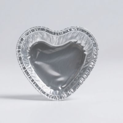 Récipient en feuille d'aluminium en forme de cœur 8011, matériau de qualité alimentaire, sûr et résistant aux hautes températures, 0,055 mm