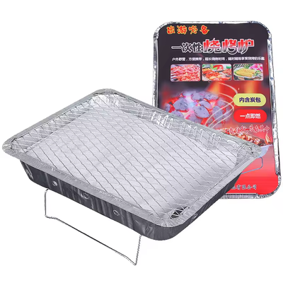 Grille à gril en aluminium, poêles à griller jetables, support en aluminium en treillis métallique
