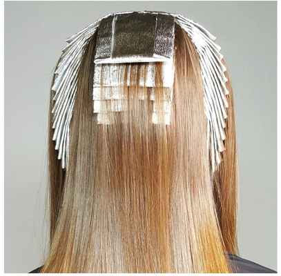 Coupe de cheveux en papier d'aluminium rouleau 8011 3003 coupe de cheveux de salon Coupe de cheveux couleur 0,011 mm Largeur personnalisée facile à déchirer